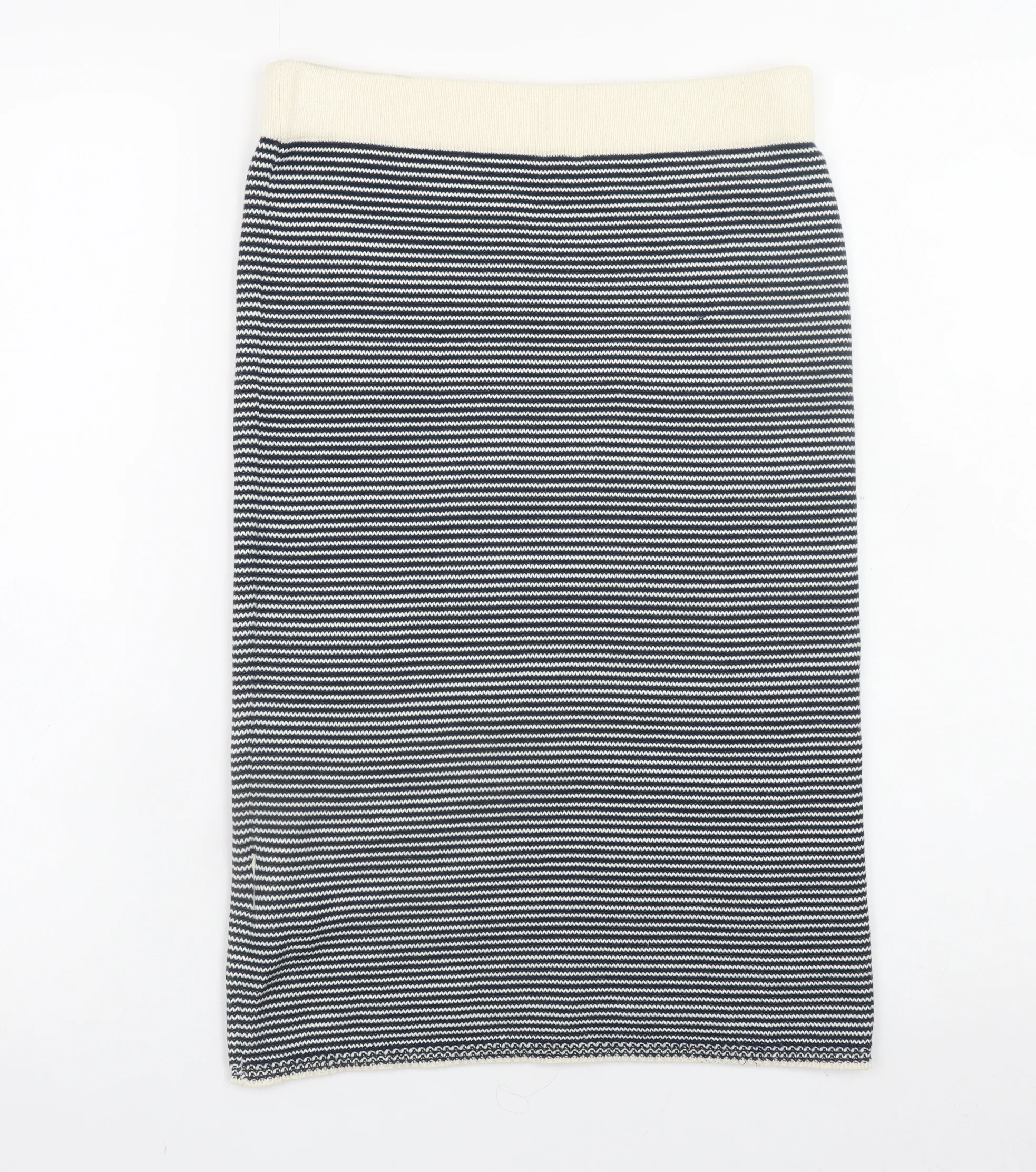 Skunkfunk Women’s Black Striped Pencil Skirt Size S Knee Length Stretch - Image 3