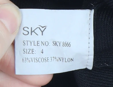 SKY Women’s Black Beaded V-Neck Pullover Jumper Size 4 - Image 4