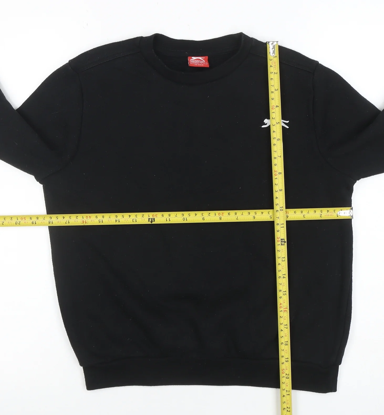 Slazenger Boys Black Crew Neck Sweatshirt Size 13 Years Fleece Blend - Image 2