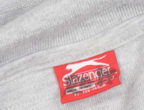 Slazenger Boys Grey Polo Shirt 9-10 Years Short Sleeve Cotton Blend - Image 4