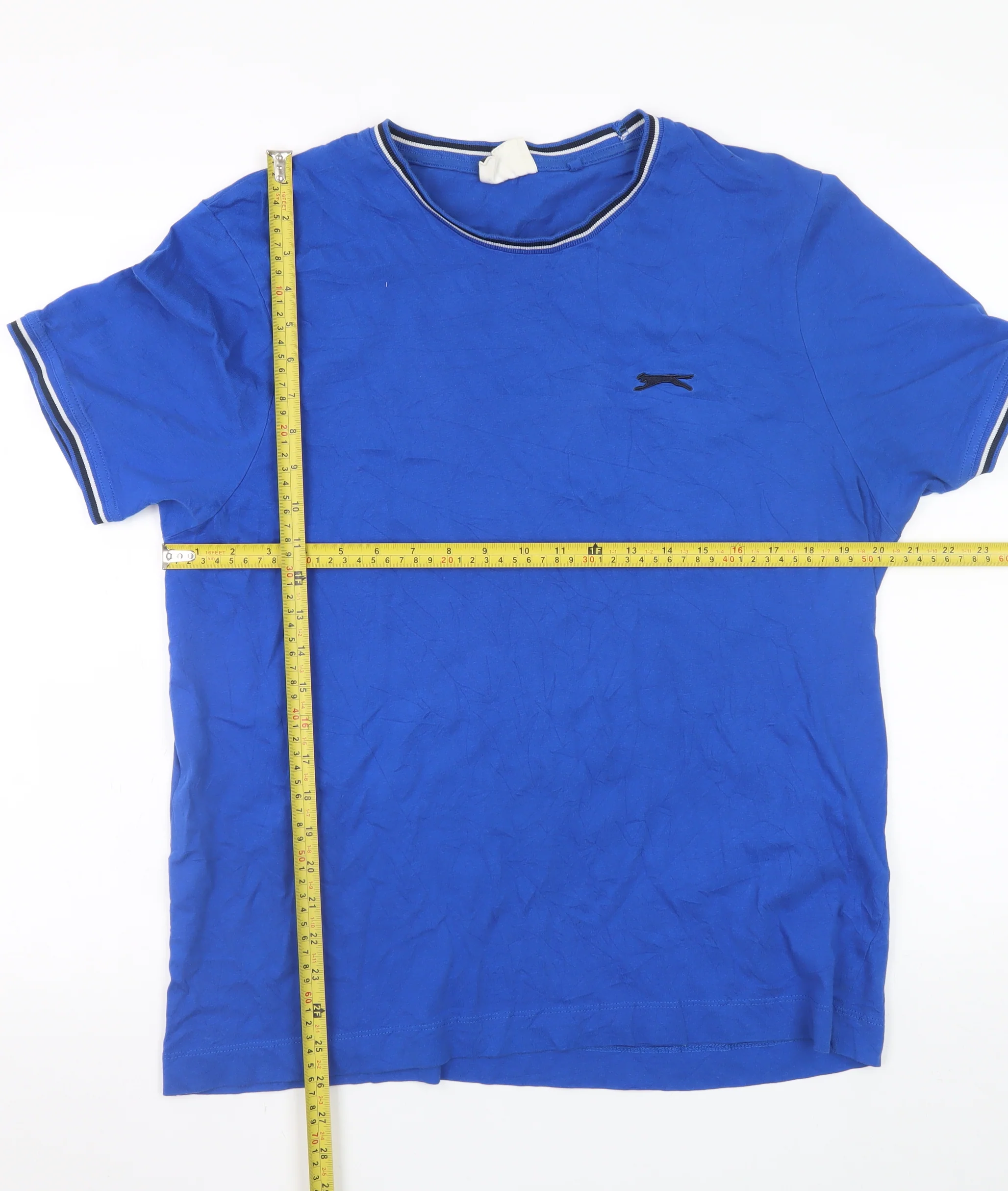 Slazenger Men Blue L Crew Neck Short Sleeve Cotton T-Shirt - Image 2