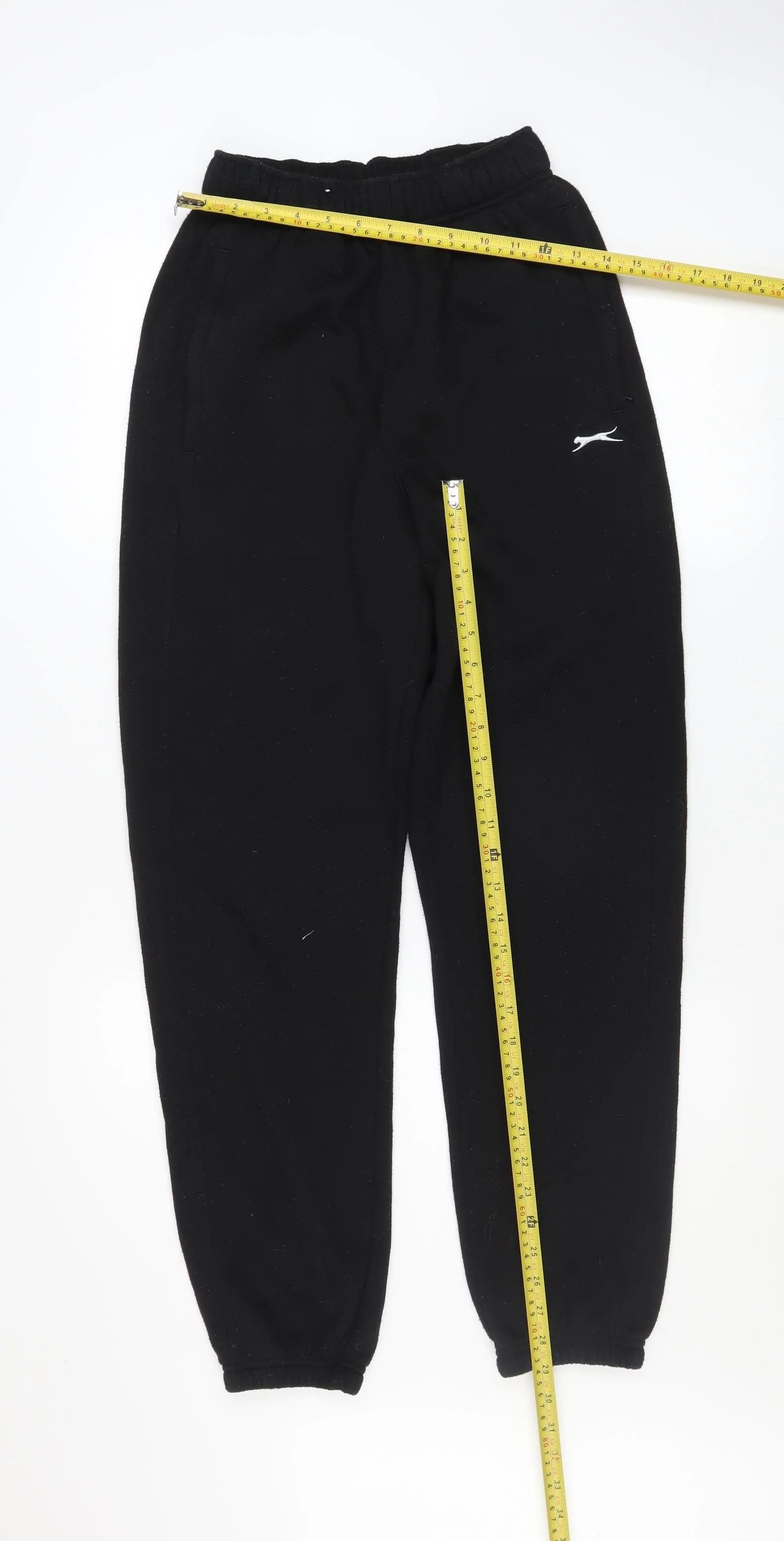 Slazenger Men's Black Small Fleece Sweatpants Tapered Joggers - Image 2