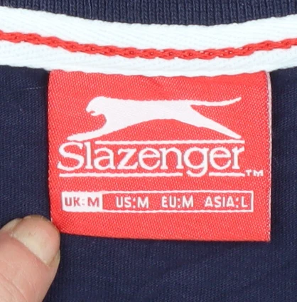 Slazenger Men's Blue V-Neck Short Sleeve Cotton T-Shirt M - Image 4