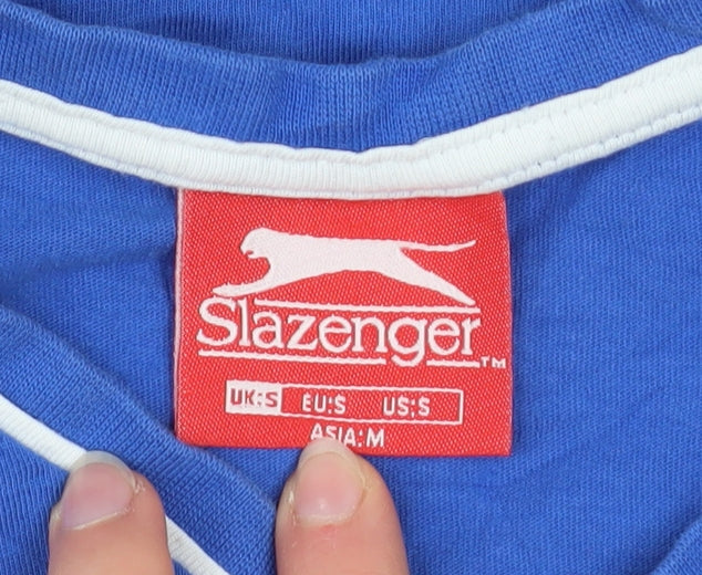 Slazenger Men's Blue V-Neck Short Sleeve T-Shirt Size S - Image 4