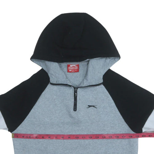 Slazenger Mens Grey 1/2 Zip Hooded Sweatshirt S - Image 2