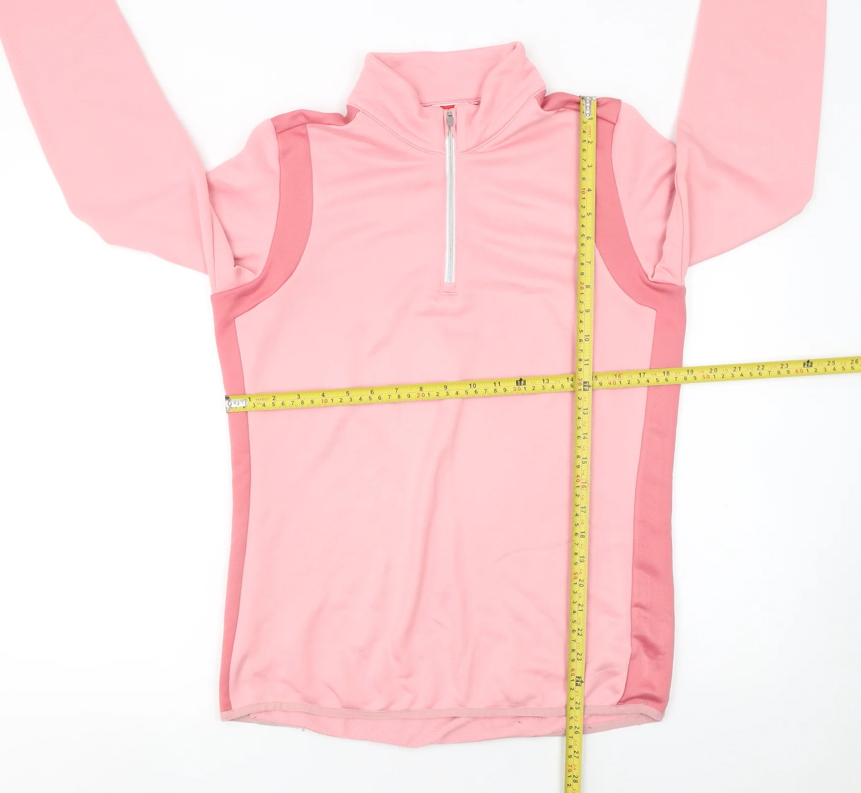 Slazenger Womens Pink 1/2 Zip Pullover Sweatshirt UK 14 - Image 2