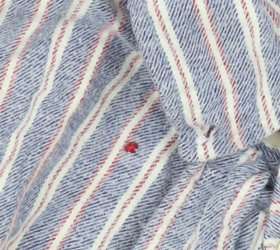 Smart Standard Men’s Blue Striped Cotton Long Sleeve Casual Shirt L - Image 4
