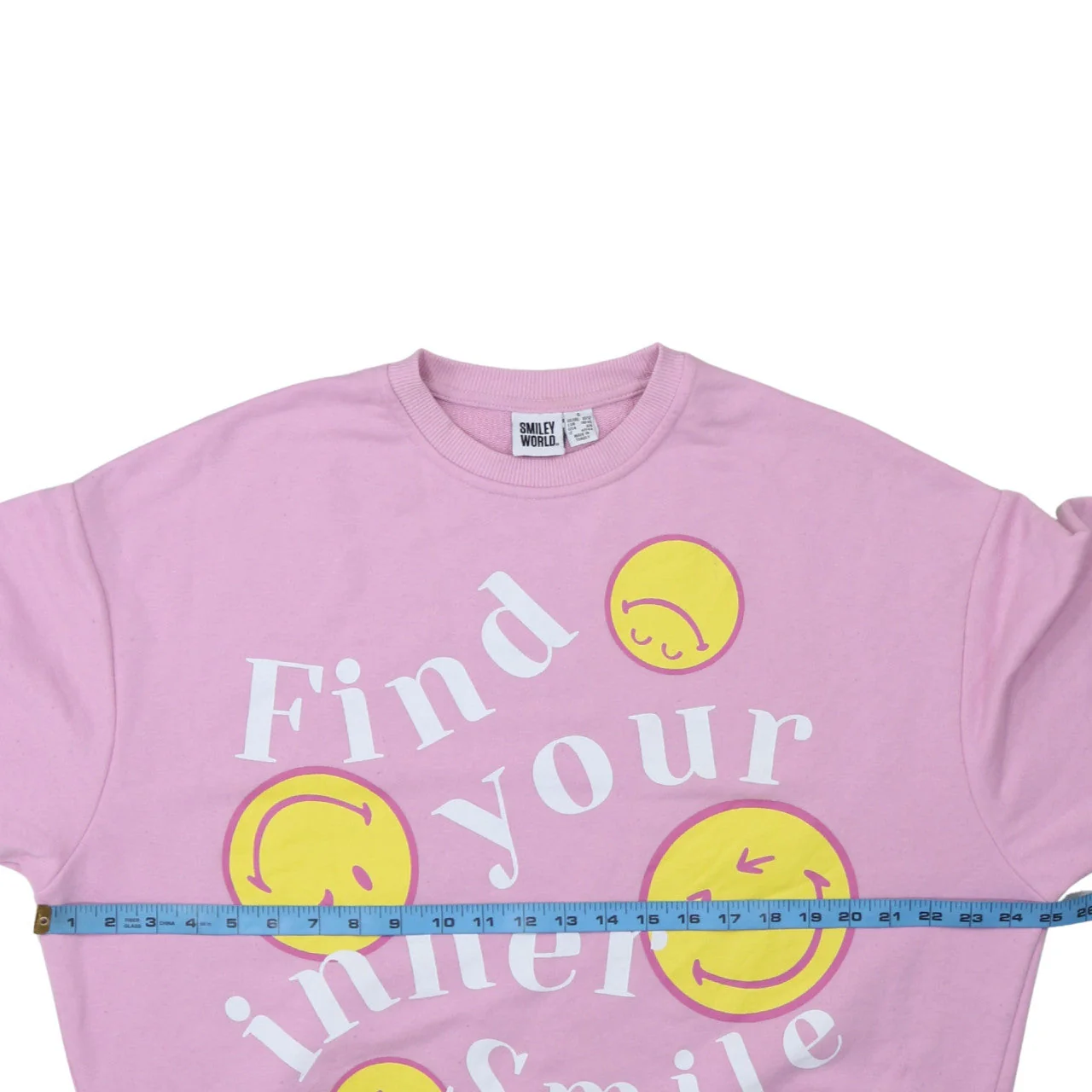 SmileyWorld Women Pink Graphic Print Pullover Sweatshirt Size S - Image 2