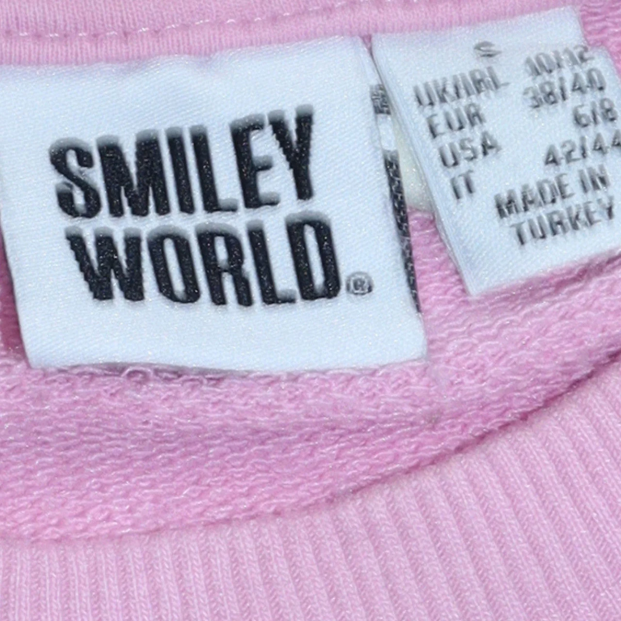 SmileyWorld Women Pink Graphic Print Pullover Sweatshirt Size S - Image 5