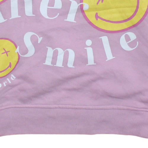 SmileyWorld Women's Pink Graphic Pullover Sweatshirt XS - Image 7