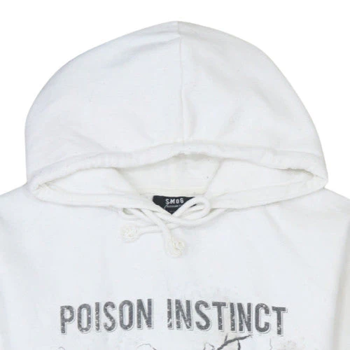 SMOG Men's White Graphic Snake Pullover Hoodie Size S Regular Fit - Image 6