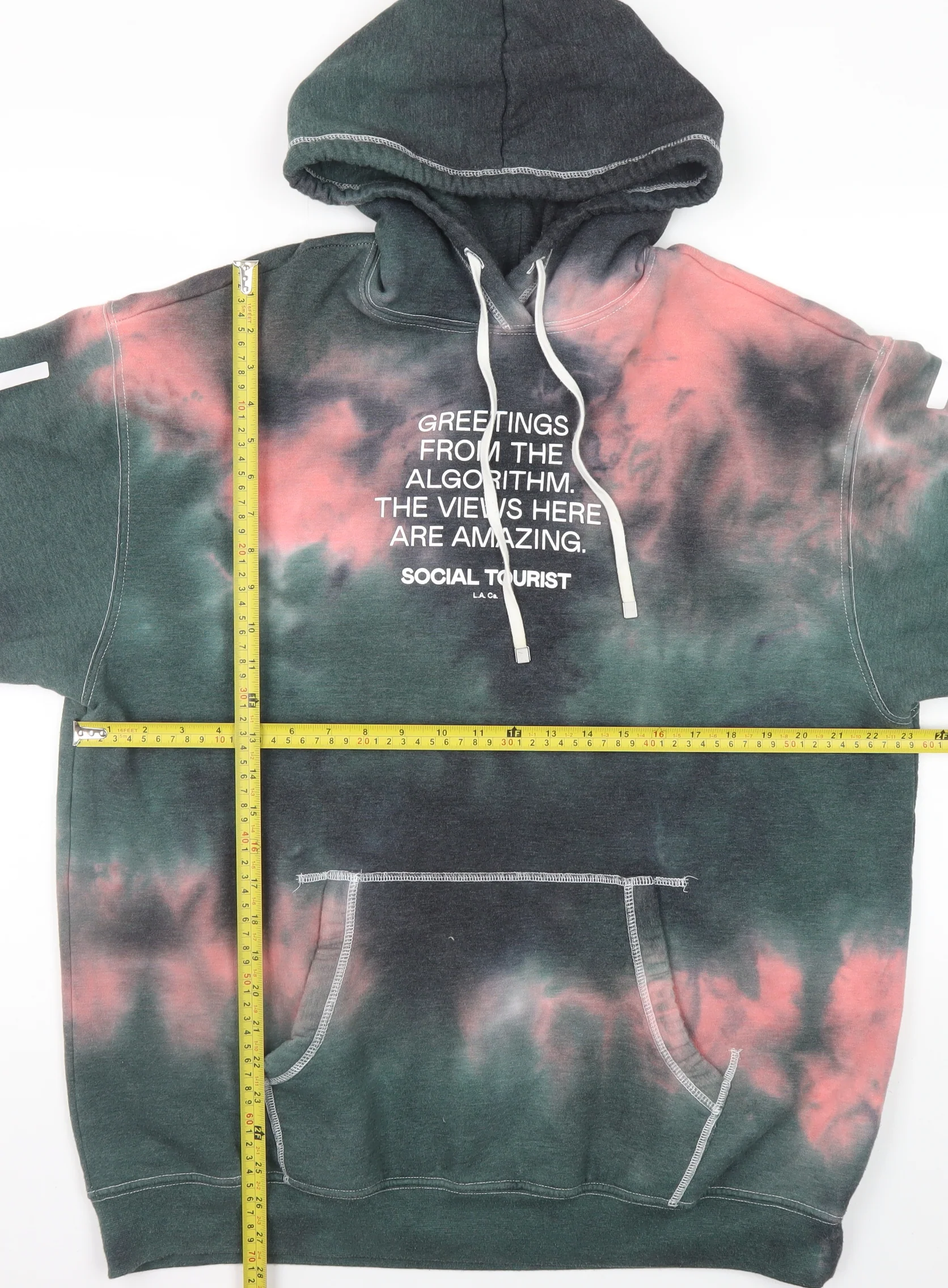 Social Tourist Mens Multicoloured Tie Dye Pullover Hoodie M - Image 2