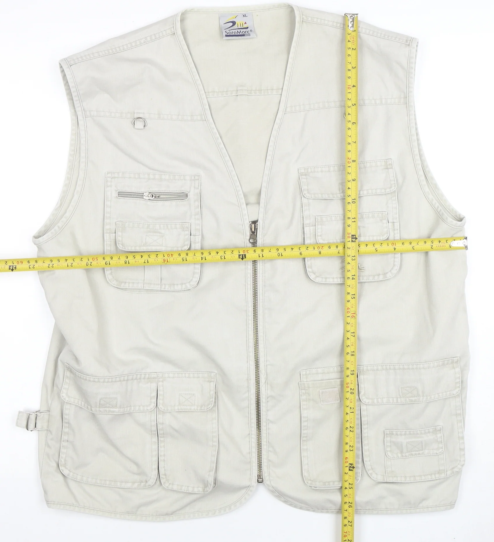 Sormatic Men's Beige XL Waistcoat Outdoor Utility Zip Pockets - Image 2