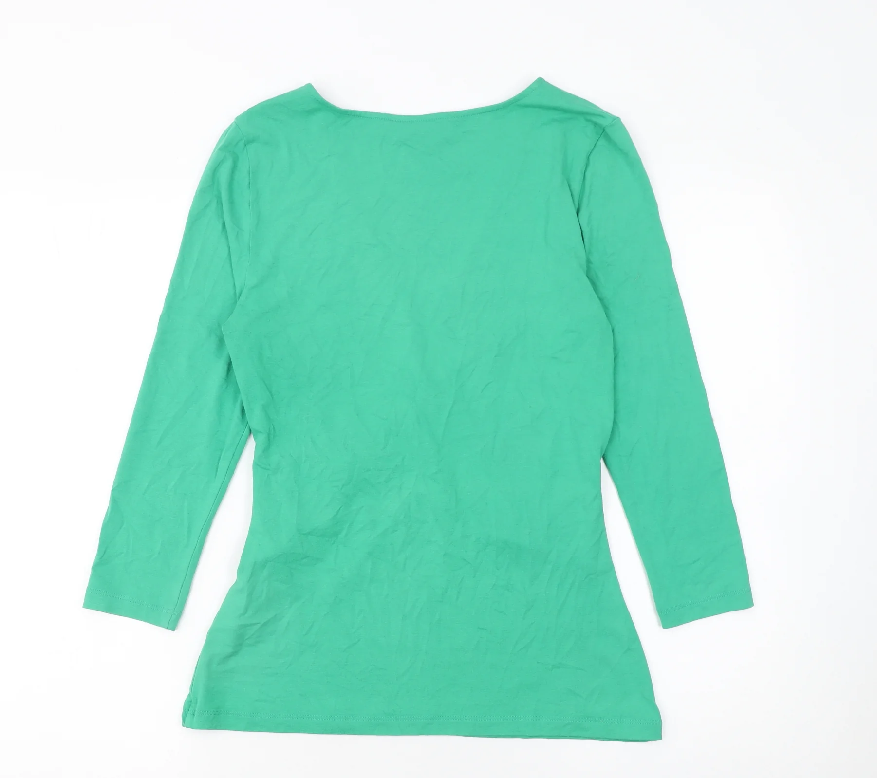 Sosandar Women’s Green Wrap Jersey 3/4 Sleeve Blouse UK 12 - Image 3