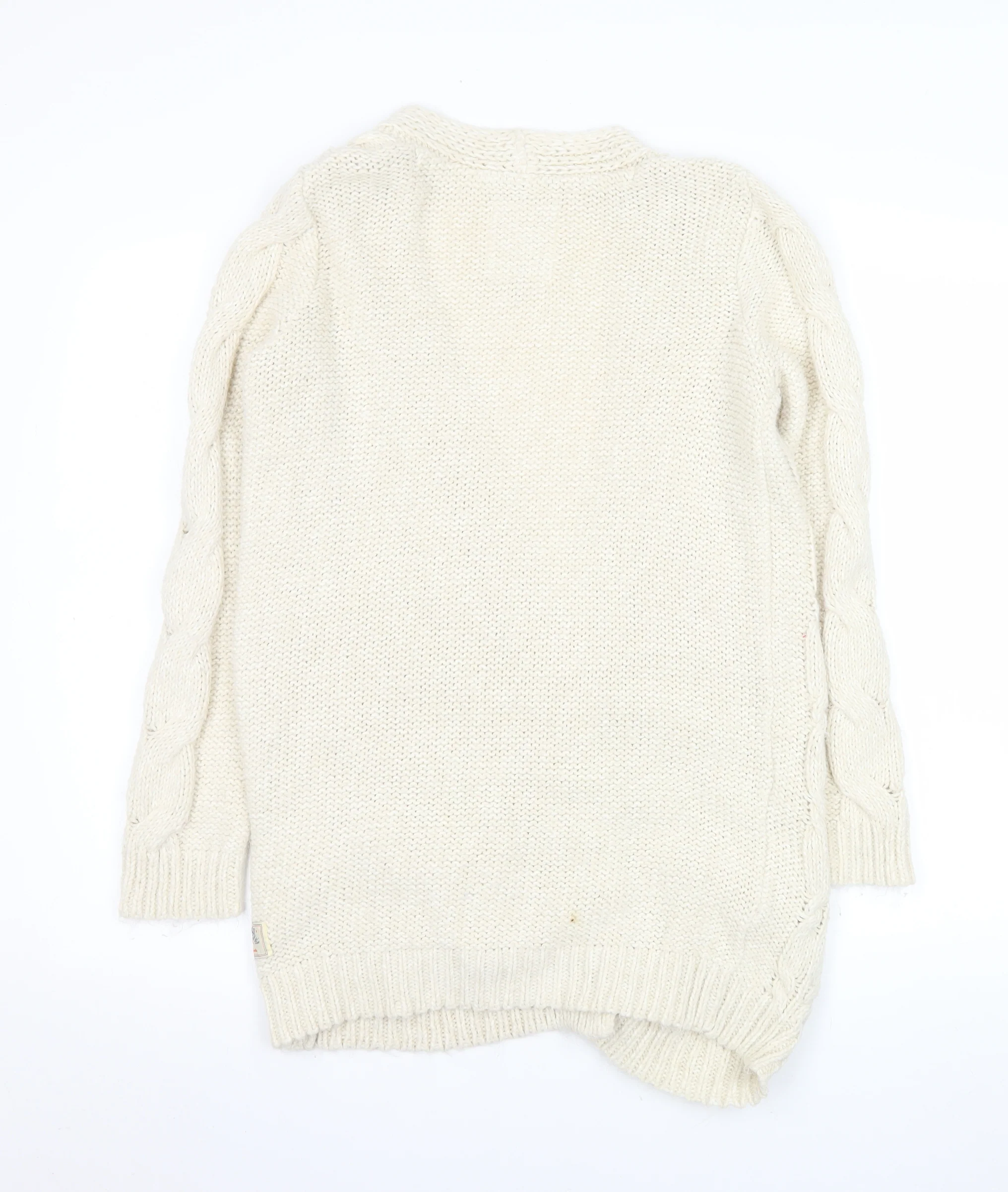 SoulCal & Co Women Ivory Cable Knit Button Cardigan Size 6 - Image 3