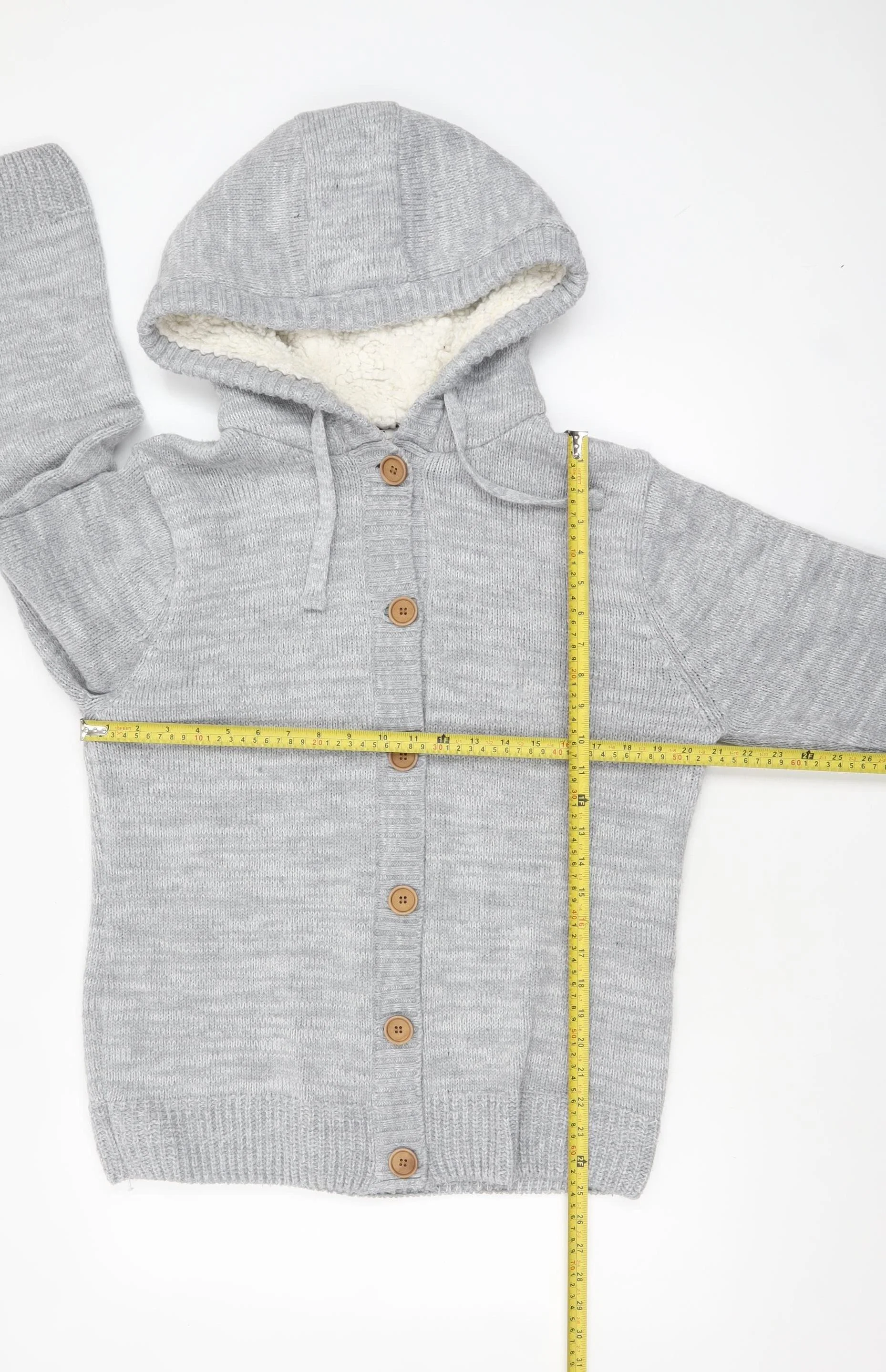 SoulCal & Co Women’s Grey Hooded Button Cardigan UK 18 Acrylic Blend - Image 2