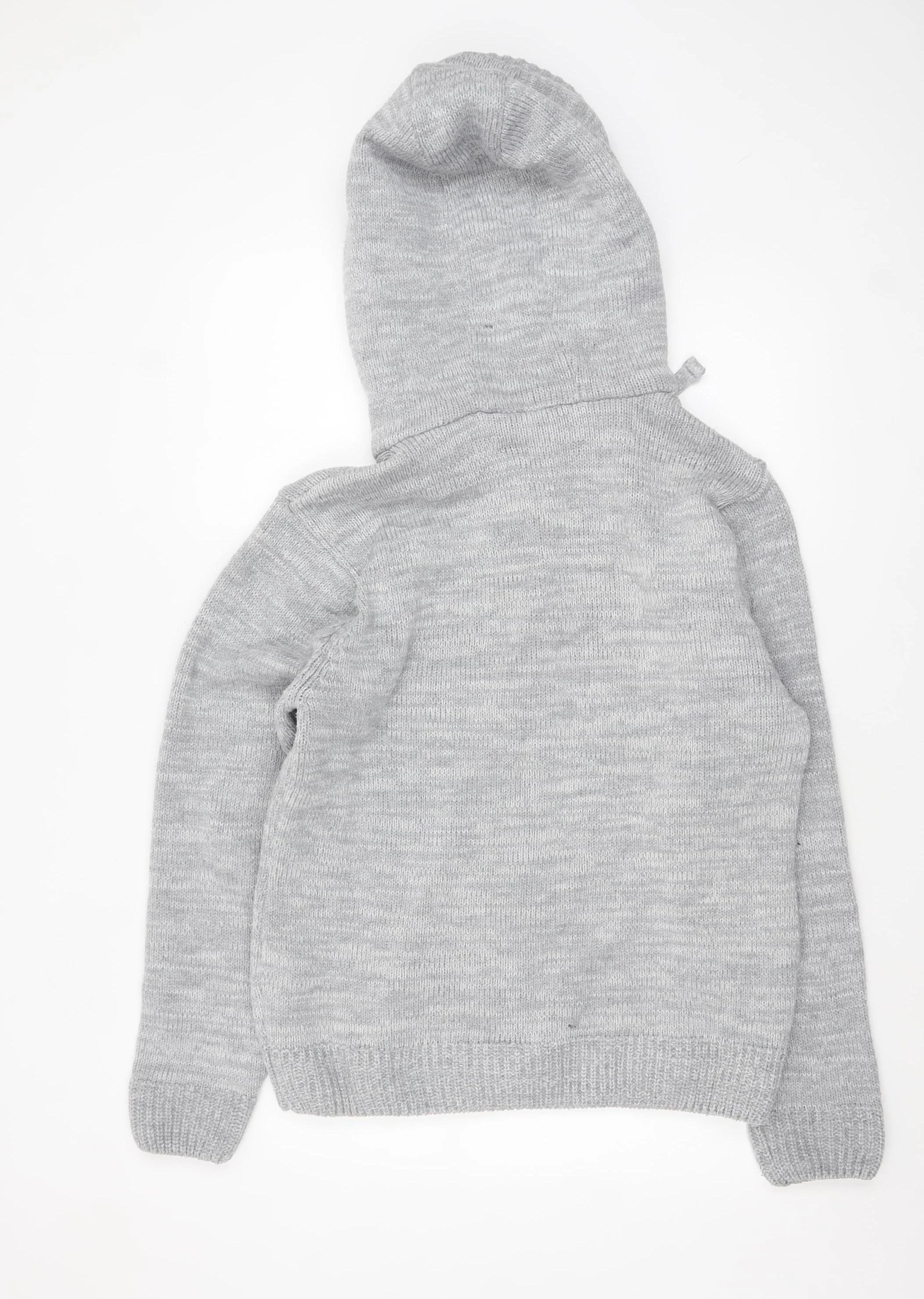 SoulCal & Co Women’s Grey Hooded Button Cardigan UK 18 Acrylic Blend - Image 3