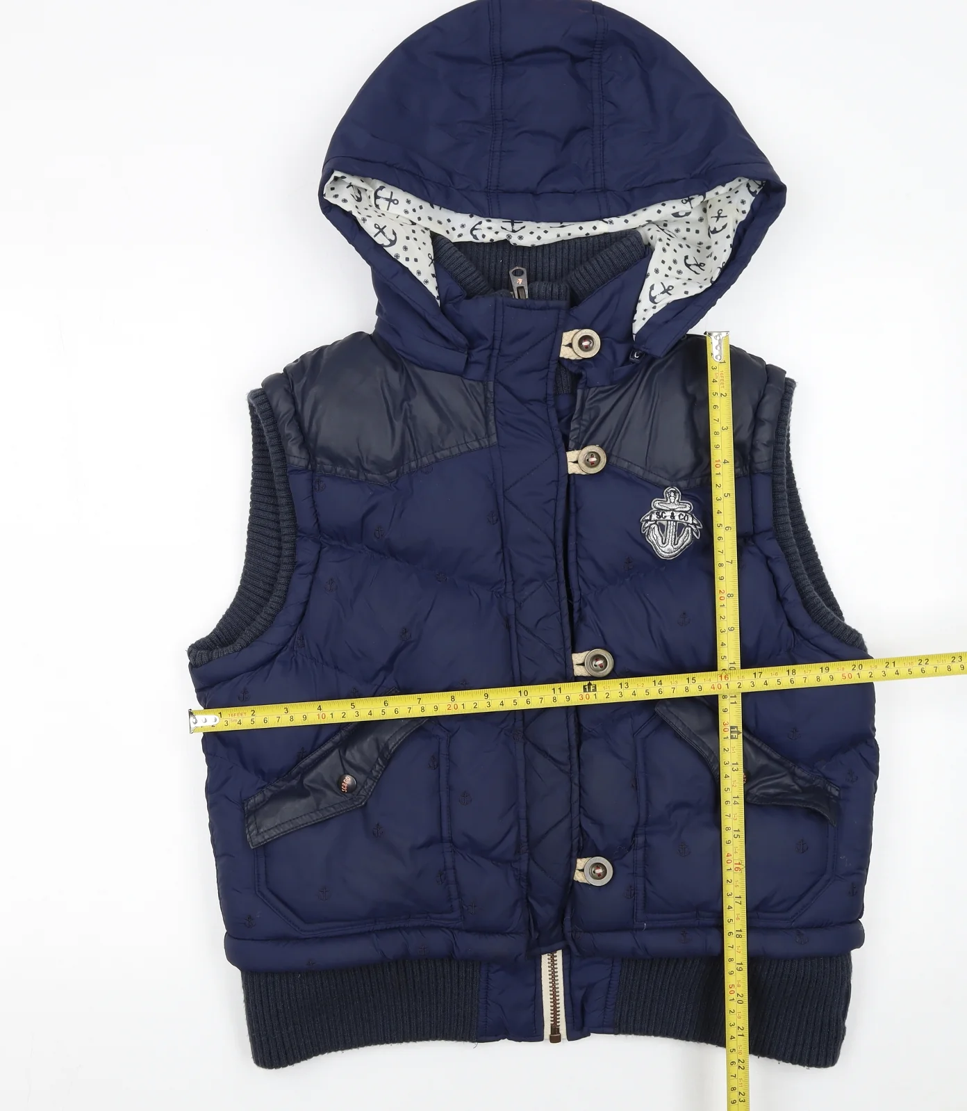 SoulCal & Co Women's Blue Hooded Puffer Waistcoat Size 16 - Image 2