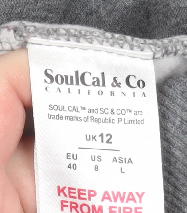 SoulCal & Co Women's Grey Size 12 Hooded Full Zip Jacket - Image 5