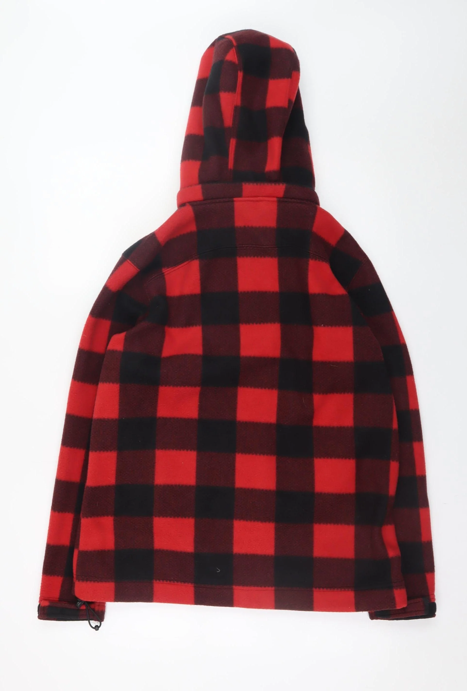 Souvenirs Northern Men's Red Black Check Hooded Fleece Jacket Size M - Image 3