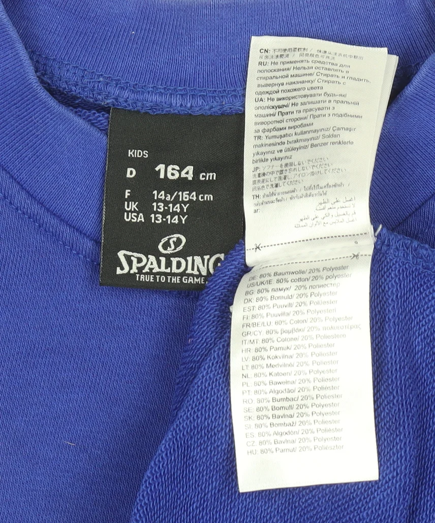 Spalding Boys Blue Crew Neck Sweatshirt 13-14 Years Cotton Blend - Image 4