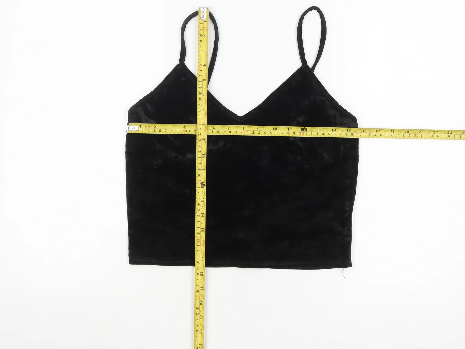 Sparkle & Fade Women's Black Velvet Camisole Tank Top L - Image 2