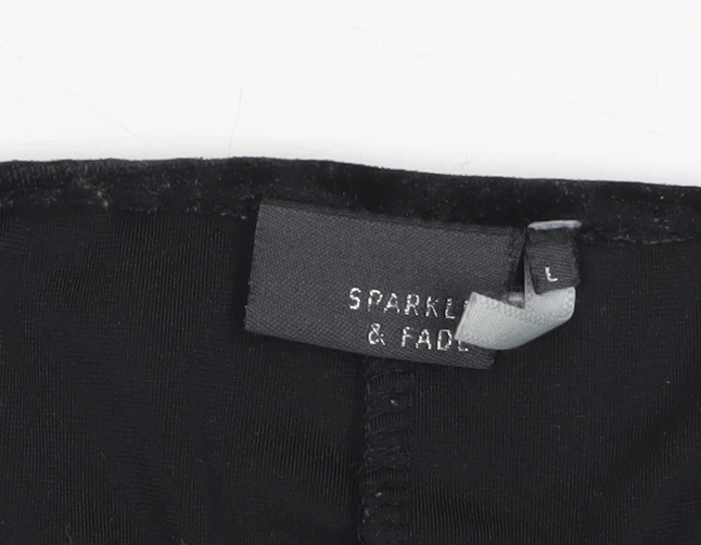 Sparkle & Fade Women's Black Velvet Camisole Tank Top L - Image 5