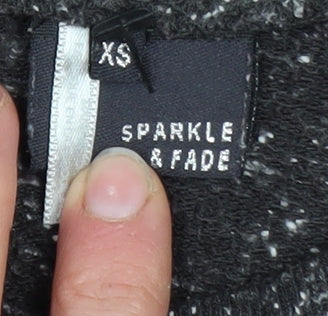 Sparkle & Fade Womens Grey XS Boat Neck Knit Zip Back Jumper - Image 4