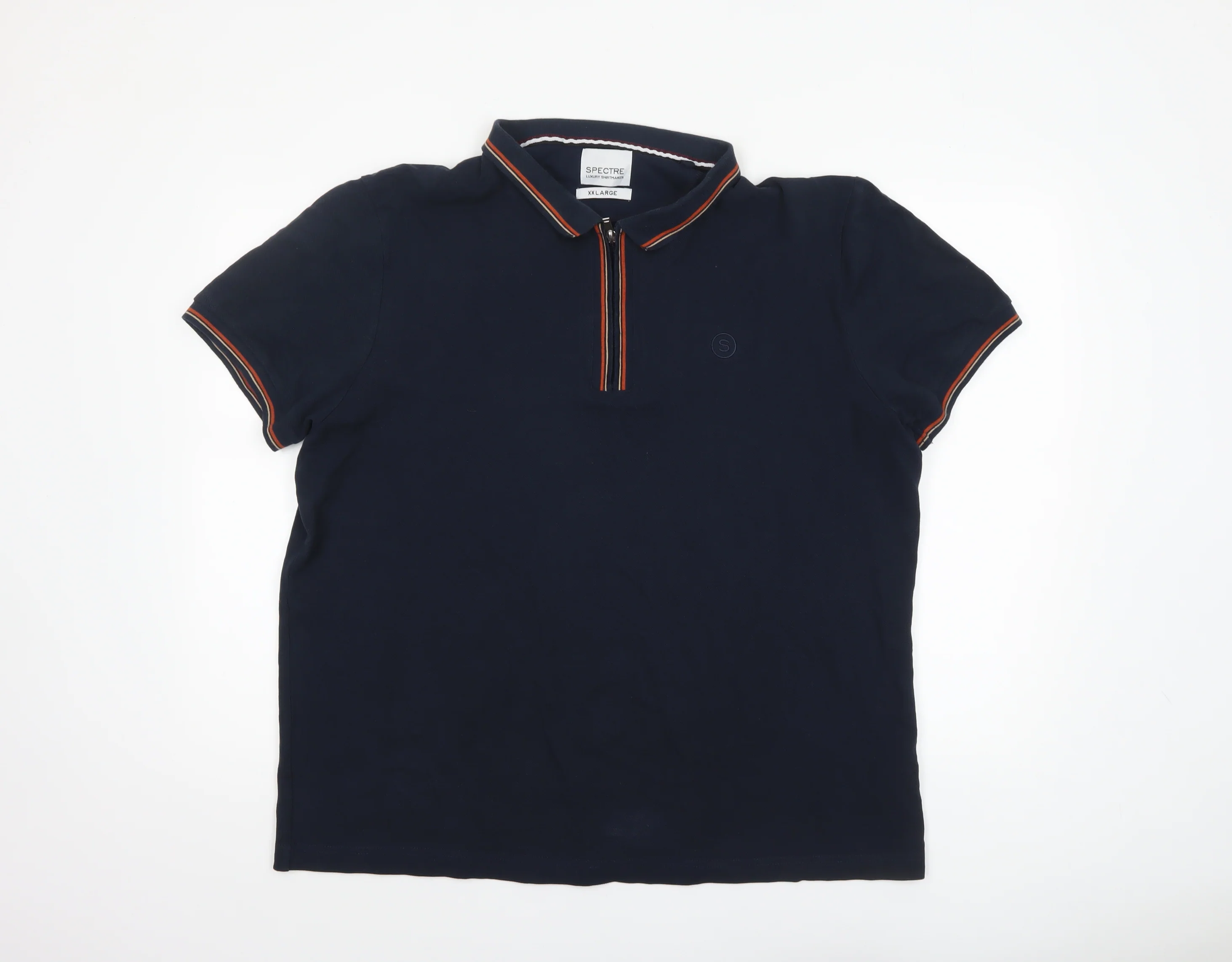 Spectre Men's Blue 2XL Cotton Polo Shirt Short Sleeve Classic Fit