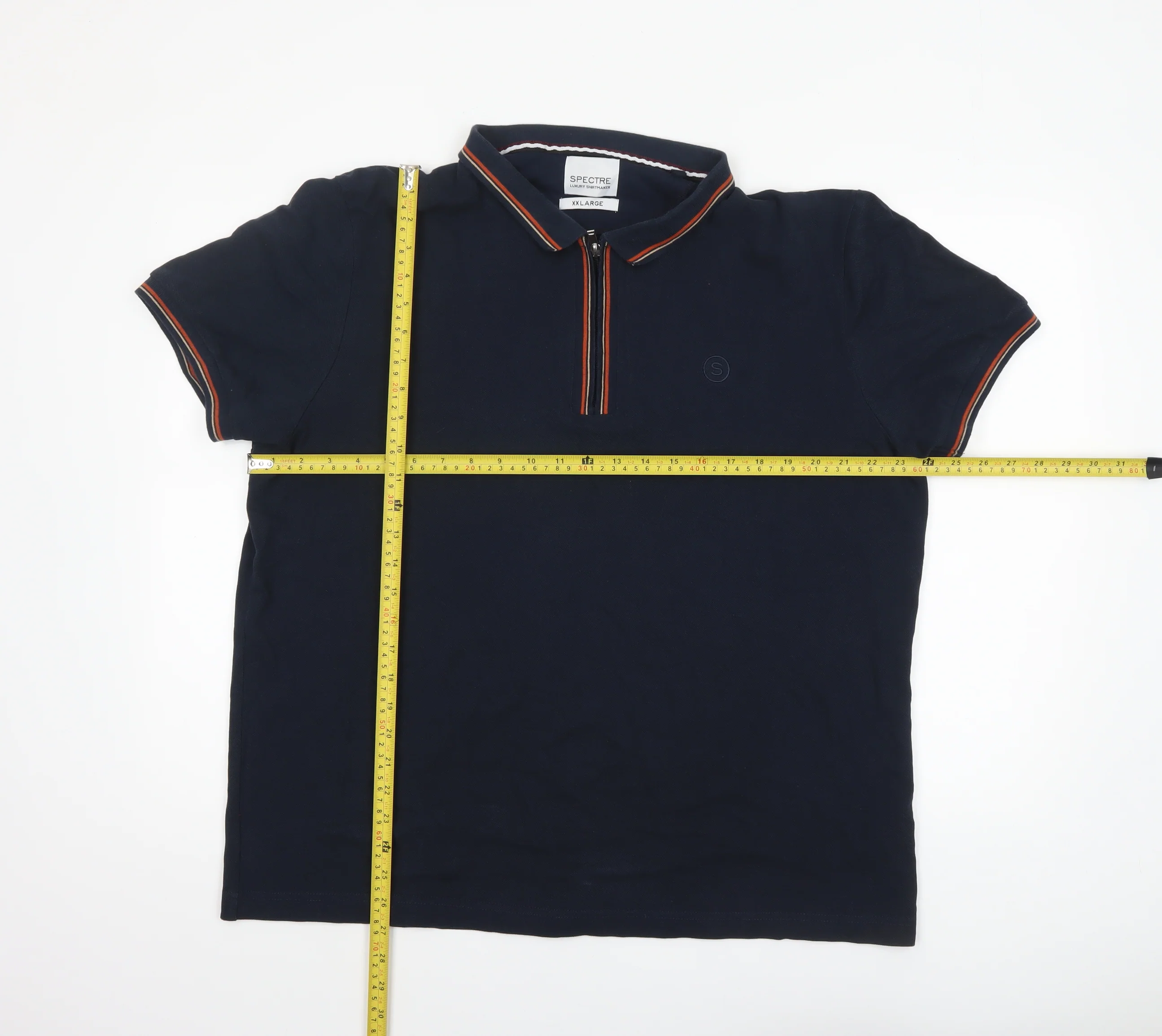 Spectre Men's Blue 2XL Cotton Polo Shirt Short Sleeve Classic Fit - Image 2