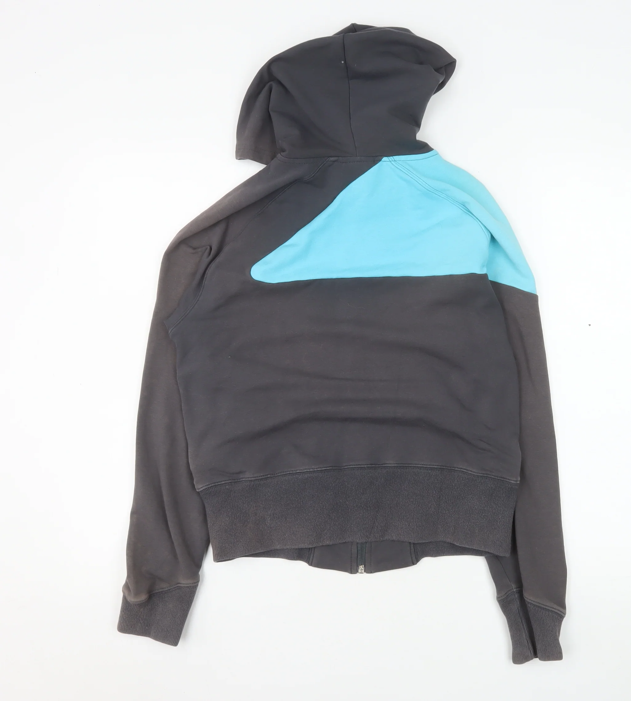 Speedo Women's Grey & Aqua Hooded Full Zip Jacket Size 12 - Image 3