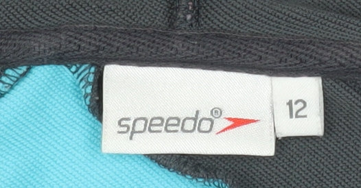 Speedo Women's Grey & Aqua Hooded Full Zip Jacket Size 12 - Image 4