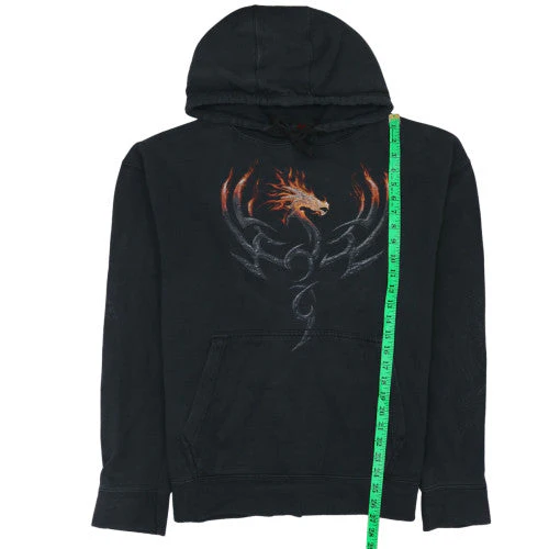 Spiral Men's Black Pullover Hoodie XL Dragon Gothic Fleece - Image 3