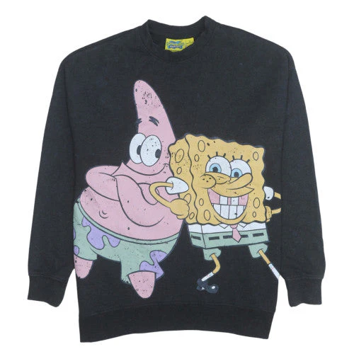 SpongeBob SquarePants Women's Black Graphic Pullover Sweatshirt Size S