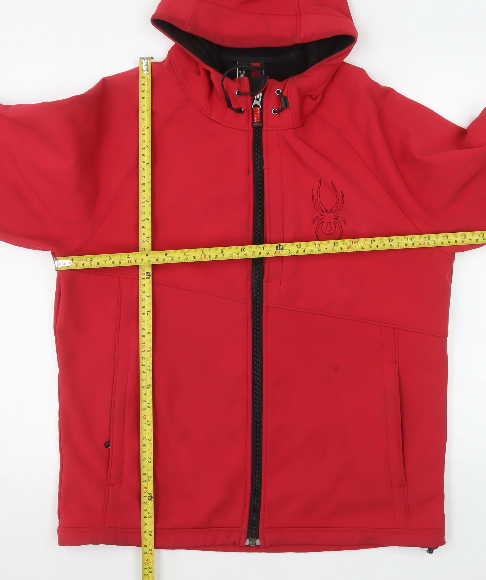 Spyder Men's Red Softshell Hooded Jacket Size S Water Resistant Windproof - Image 2