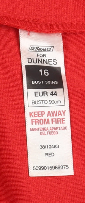 St. Bernard for Dunnes Women Red Sheath Knee Length Dress Size 16 - Image 4