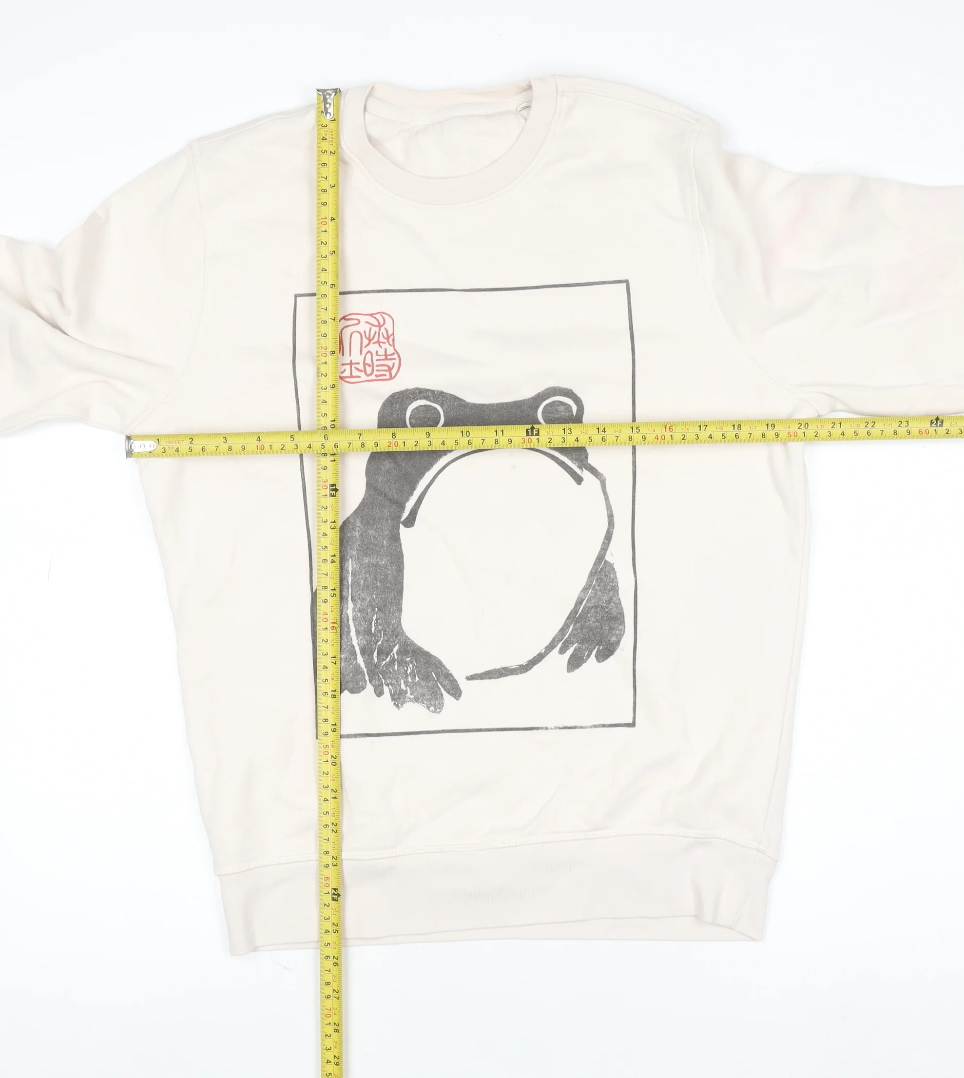 Stanley/Stella Women Ivory Cotton Pullover XS Frog Print Jumper - Image 2