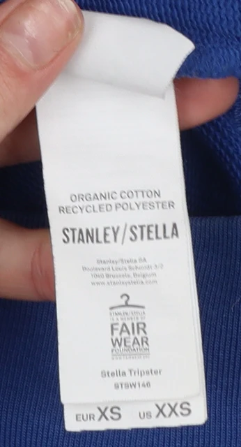 Stanley/Stella Womens Blue 1970 Graphic Pullover Sweatshirt XXS - Image 4