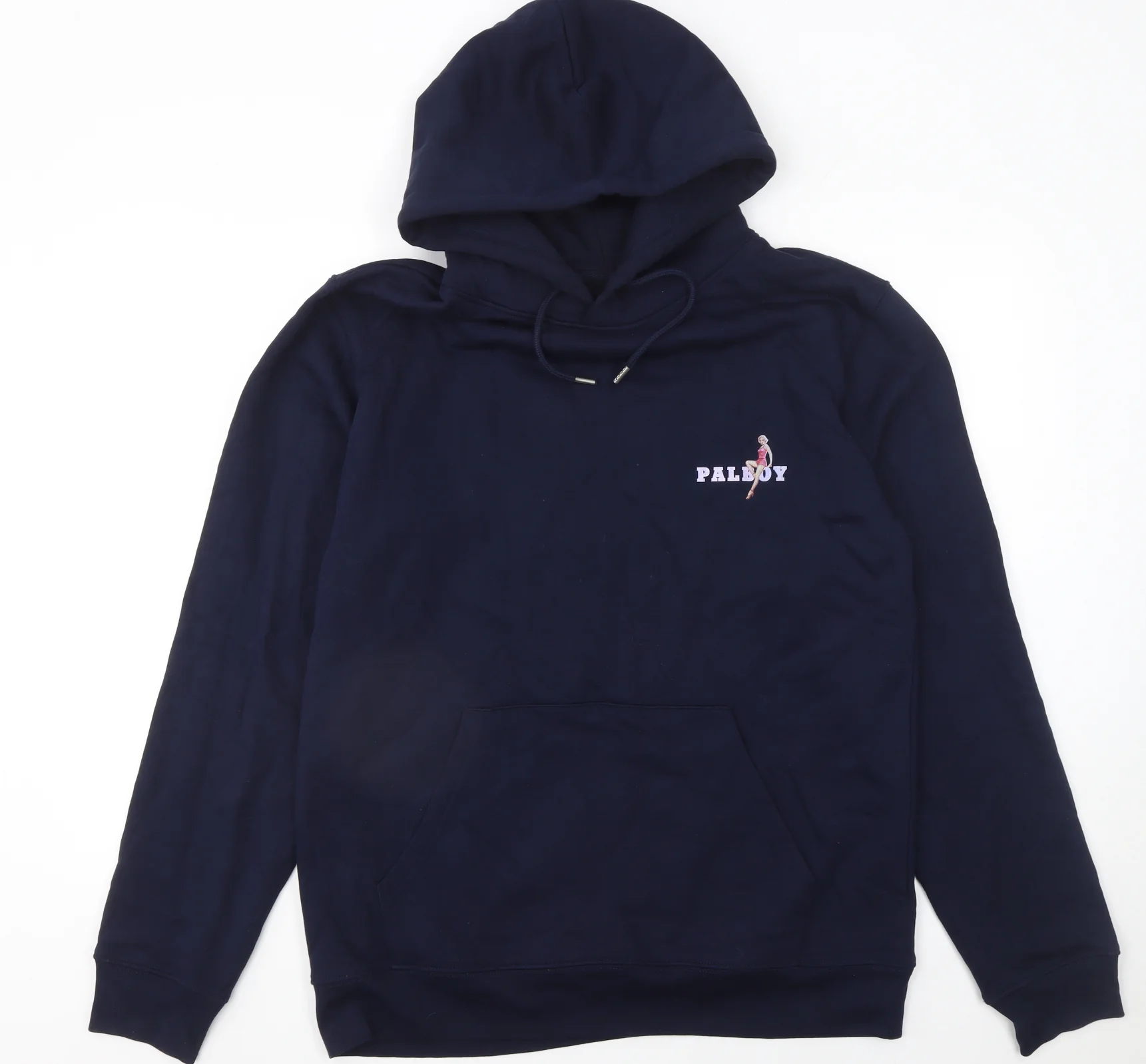Stanley/Stella Womens Navy Pullover Hoodie Size 12 Retro Graphic Print
