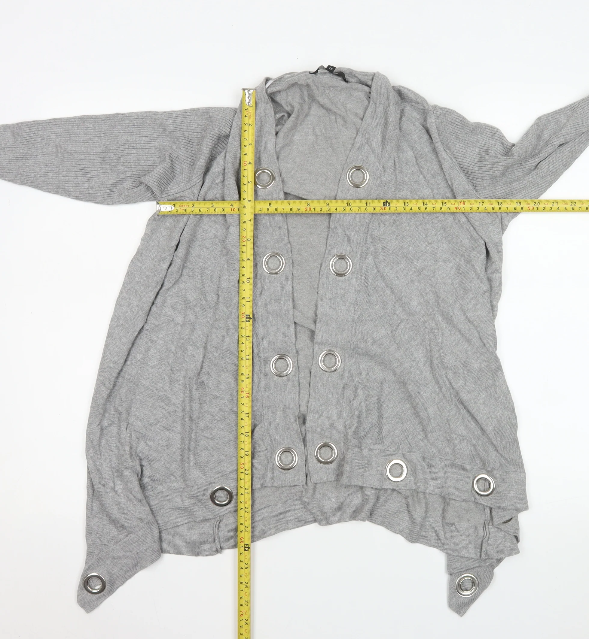 Star by Julien Macdonald Grey Knit Coatigan Women Size 12 Button Detail - Image 2