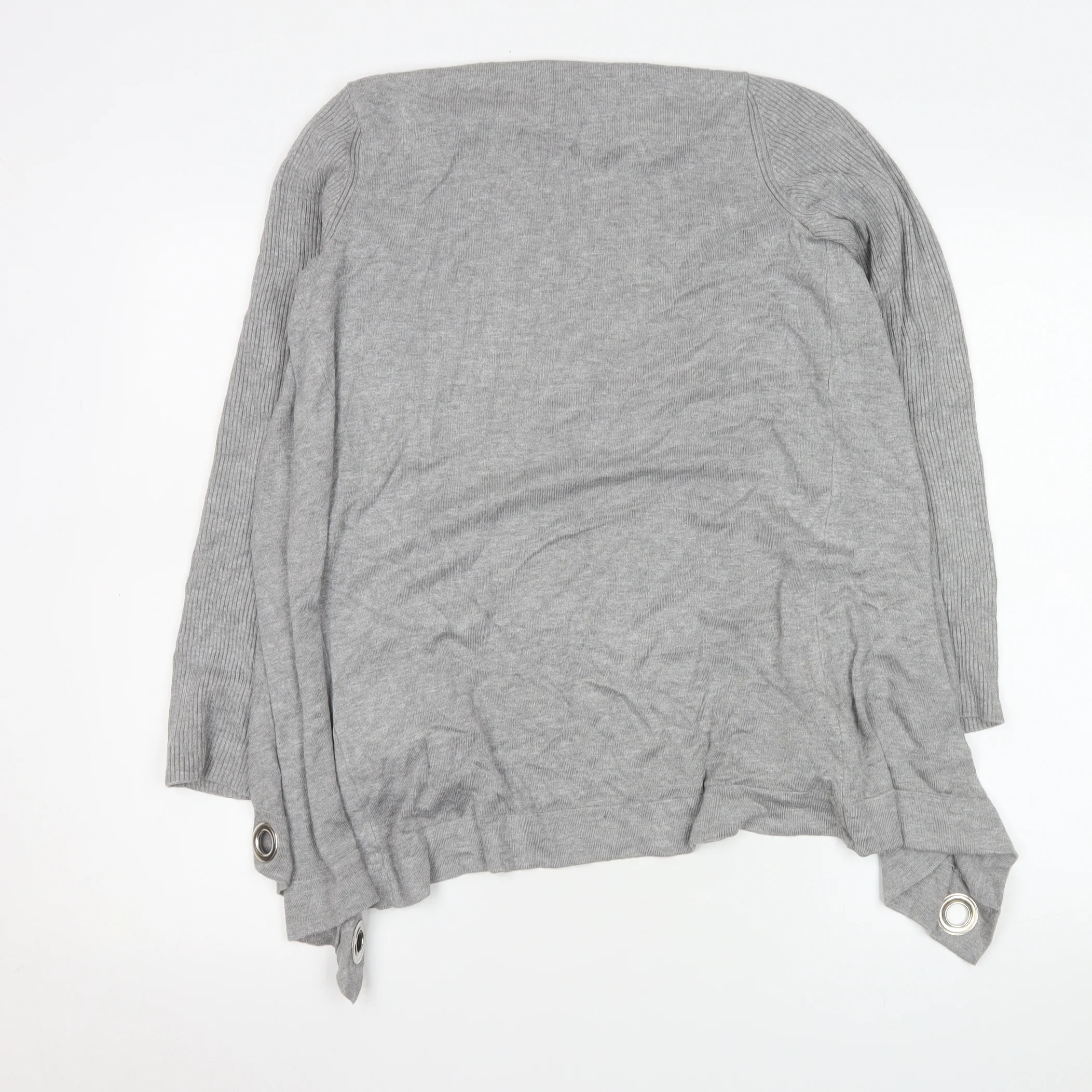 Star by Julien Macdonald Grey Knit Coatigan Women Size 12 Button Detail - Image 3