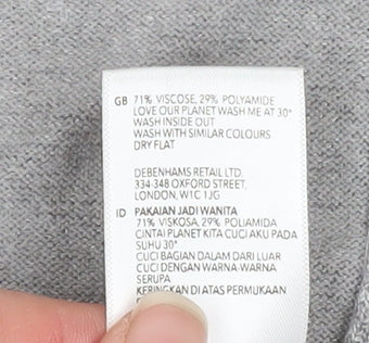 Star by Julien Macdonald Grey Knit Coatigan Women Size 12 Button Detail - Image 5