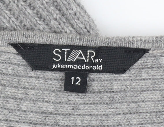 Star by Julien Macdonald Women’s Grey Knit Bodycon Dress Size 12 - Image 4