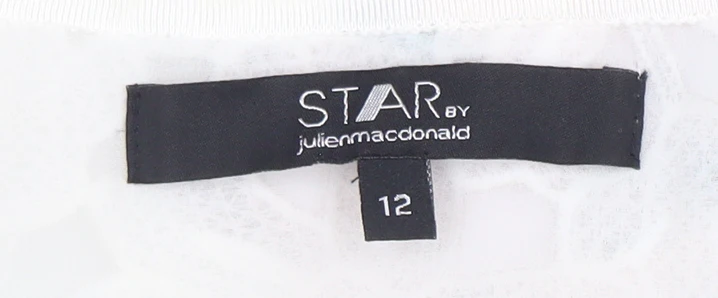 Star by Julien Macdonald Women's Ivory Floral Zip Cardigan Size 12 - Image 4