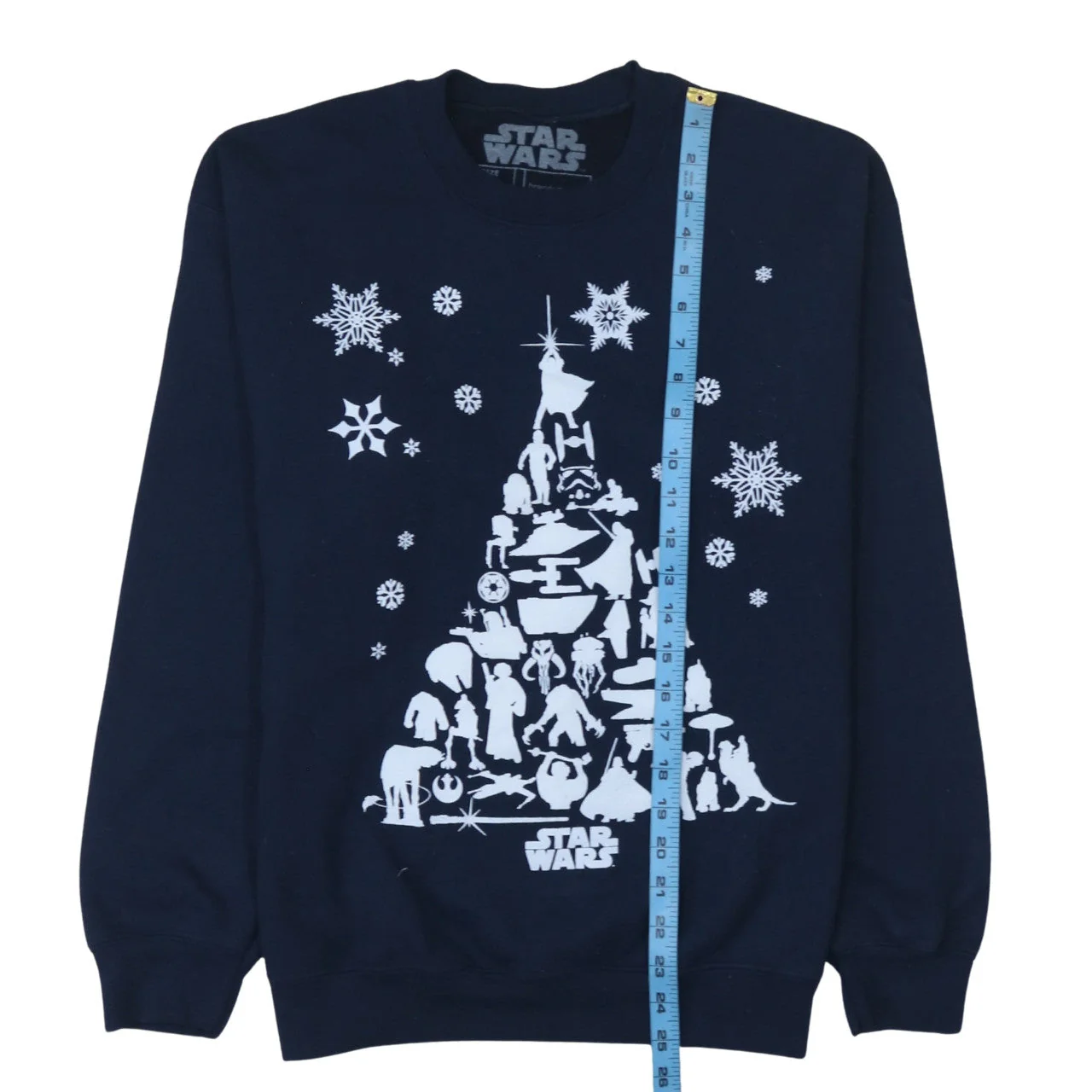 Star Wars Women's Navy Blue Medium Pullover Sweatshirt Christmas Print - Image 3