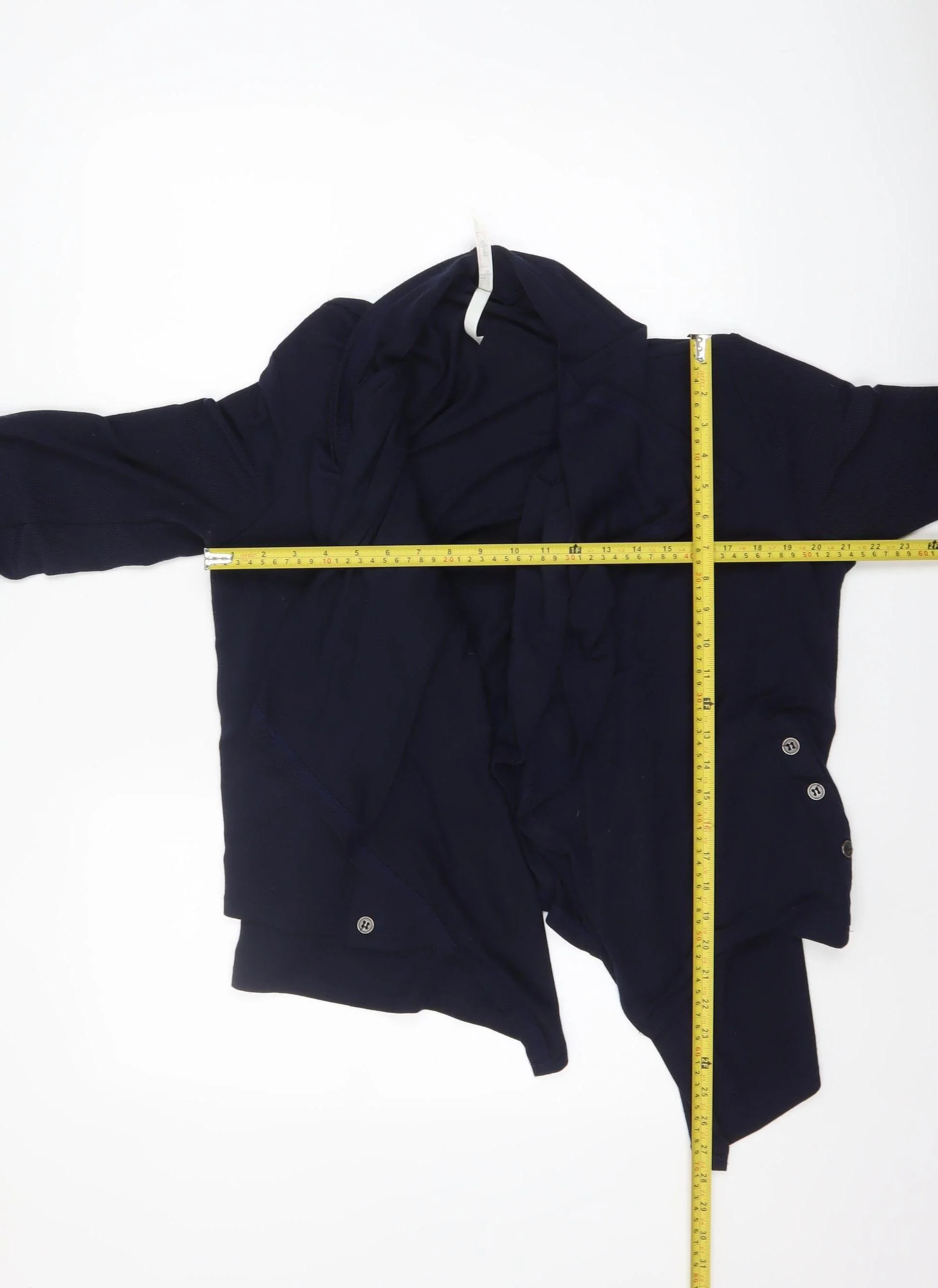 Stella Women Blue Size 16 Collared Button Cuff Cardigan - Image 2