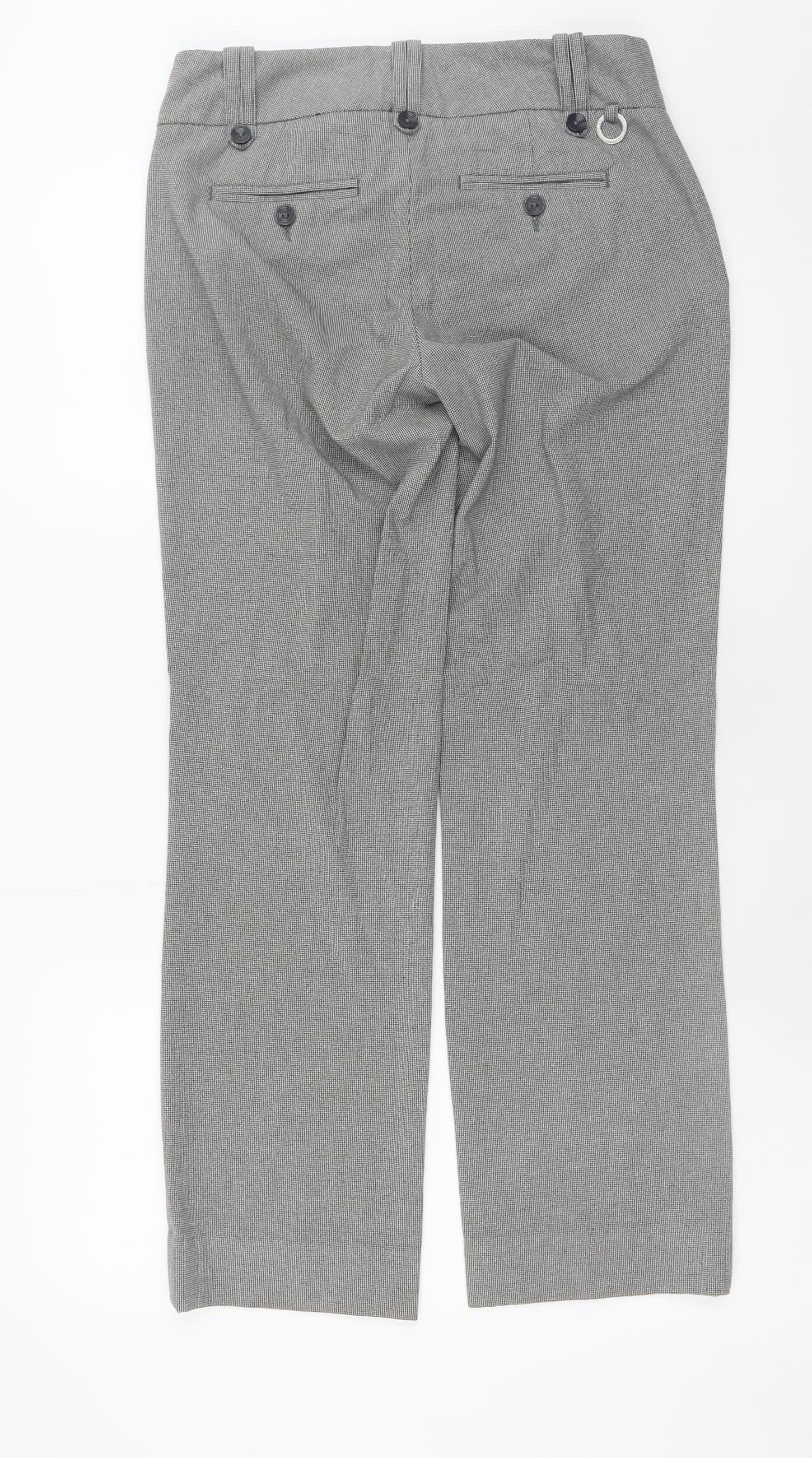 Stockh LM Women’s Grey Checked Straight Trousers Size 12 - Image 3