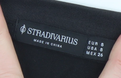 Stradivarius Men's Black Short Sleeve Regular Fit Viscose T-Shirt Size S - Image 4