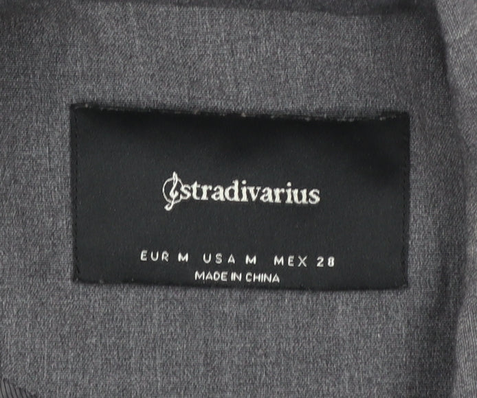 Stradivarius Women Grey Cropped Double-Breasted Blazer Size 12 Tailored - Image 4