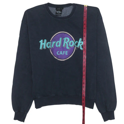 Stradivarius Women Navy Hard Rock Cafe Pullover Sweatshirt Size S - Image 3